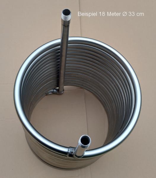 Edelstahlspirale Kühlspirale - Ø 33 cm - 24 Meter